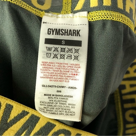 Gymshark Fit Charcoal Gray & Yellow Seamless Athletic Leggings S - Picture 5 of 5